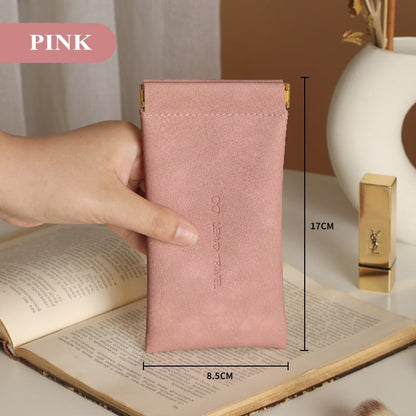 Snap Closure Leather Organizer Pouch