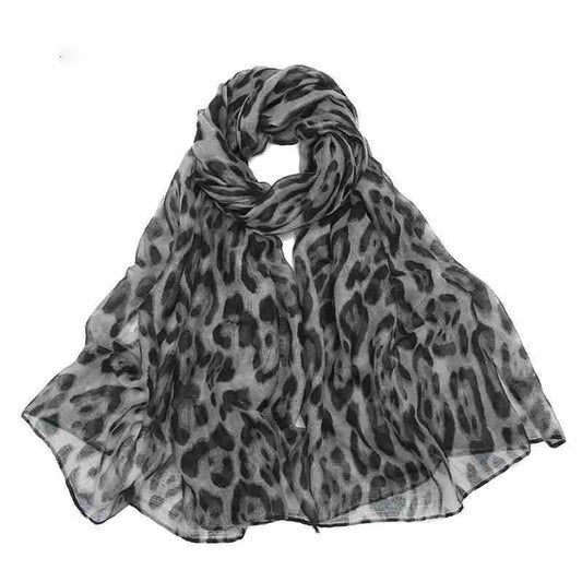 Vintage New Leopard Print Silk Scarf