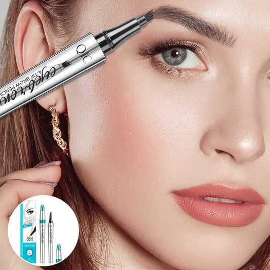 🎉 High-quality 3D waterproof microblading eyebrow pencil with 4 fork tips tattoo pen